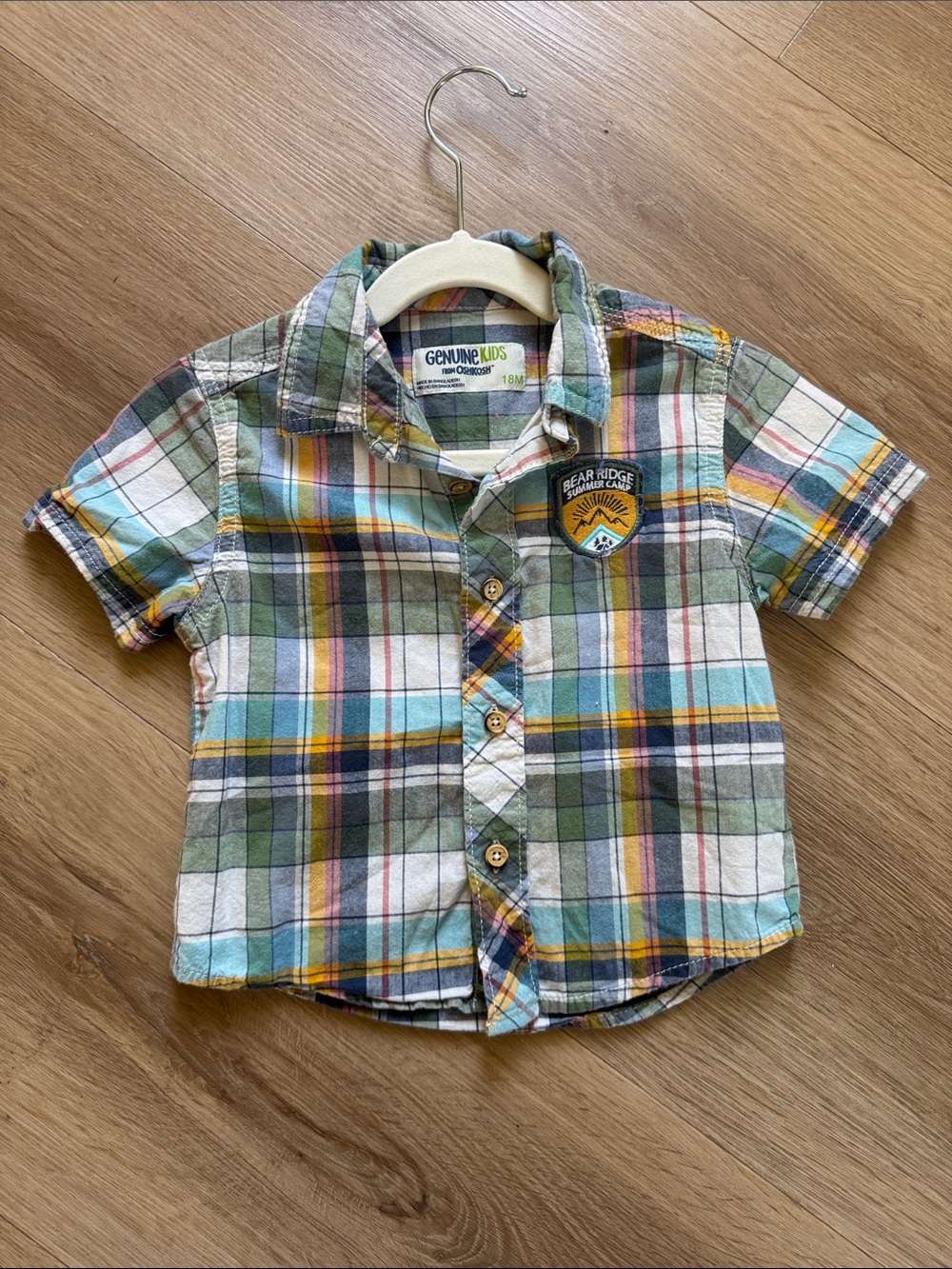Genuine Kids Multicolor Plaid Short-Sleeve Button-Down Shirt